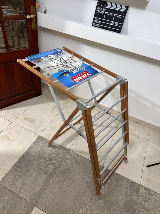 مجفف ملابس من الألمنيوم مع عجلات مخفية